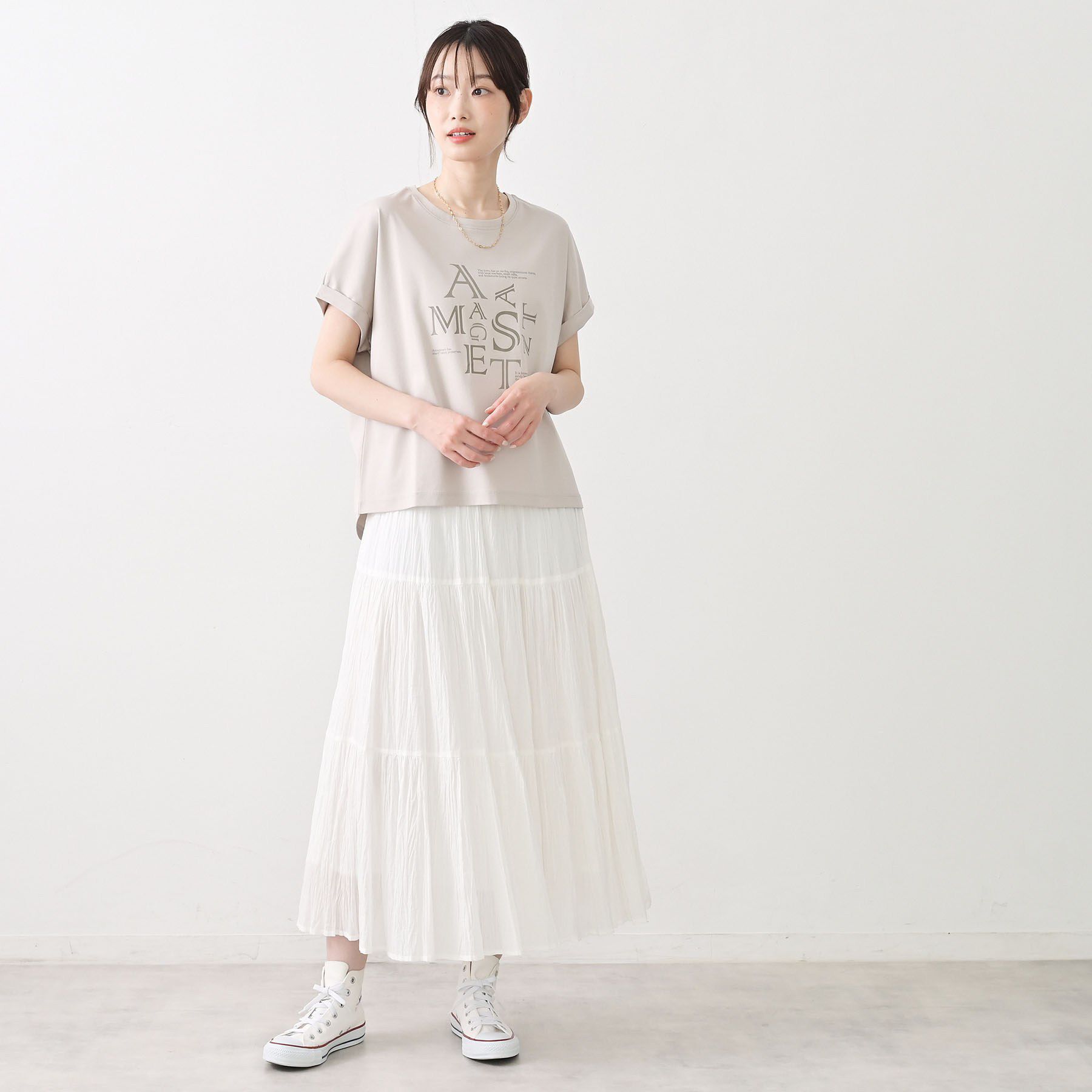 Dessin「【洗える】美光沢カットソーロゴTシャツ」|Tシャツ・カットソー|