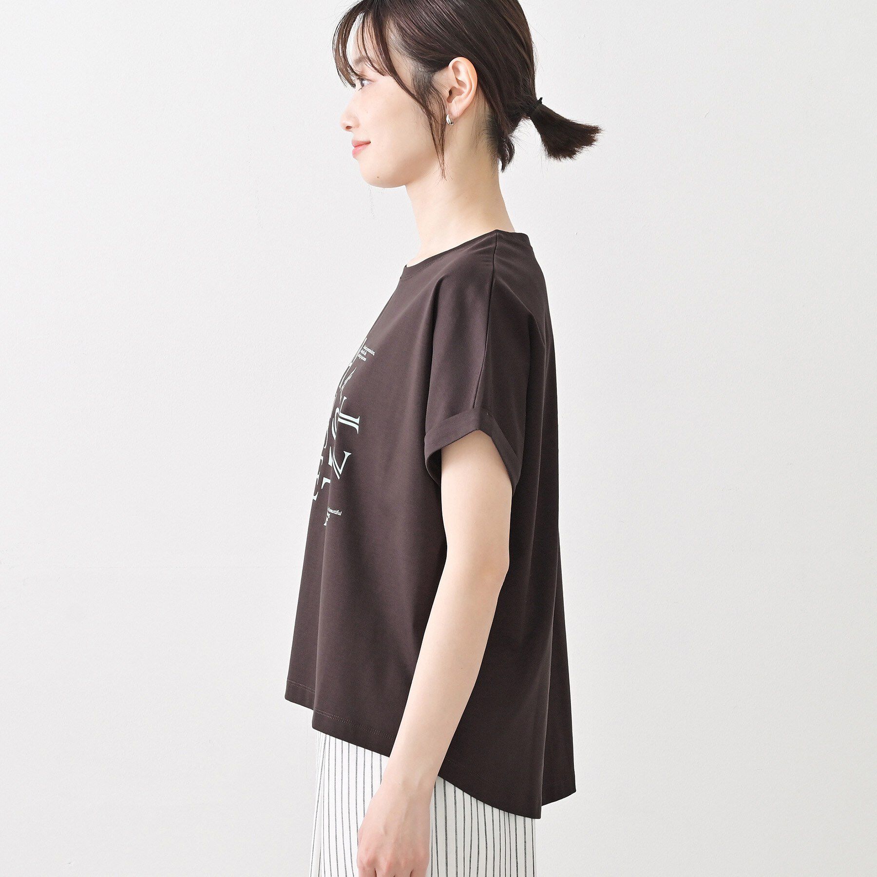 Dessin「【洗える】美光沢カットソーロゴTシャツ」|Tシャツ・カットソー|