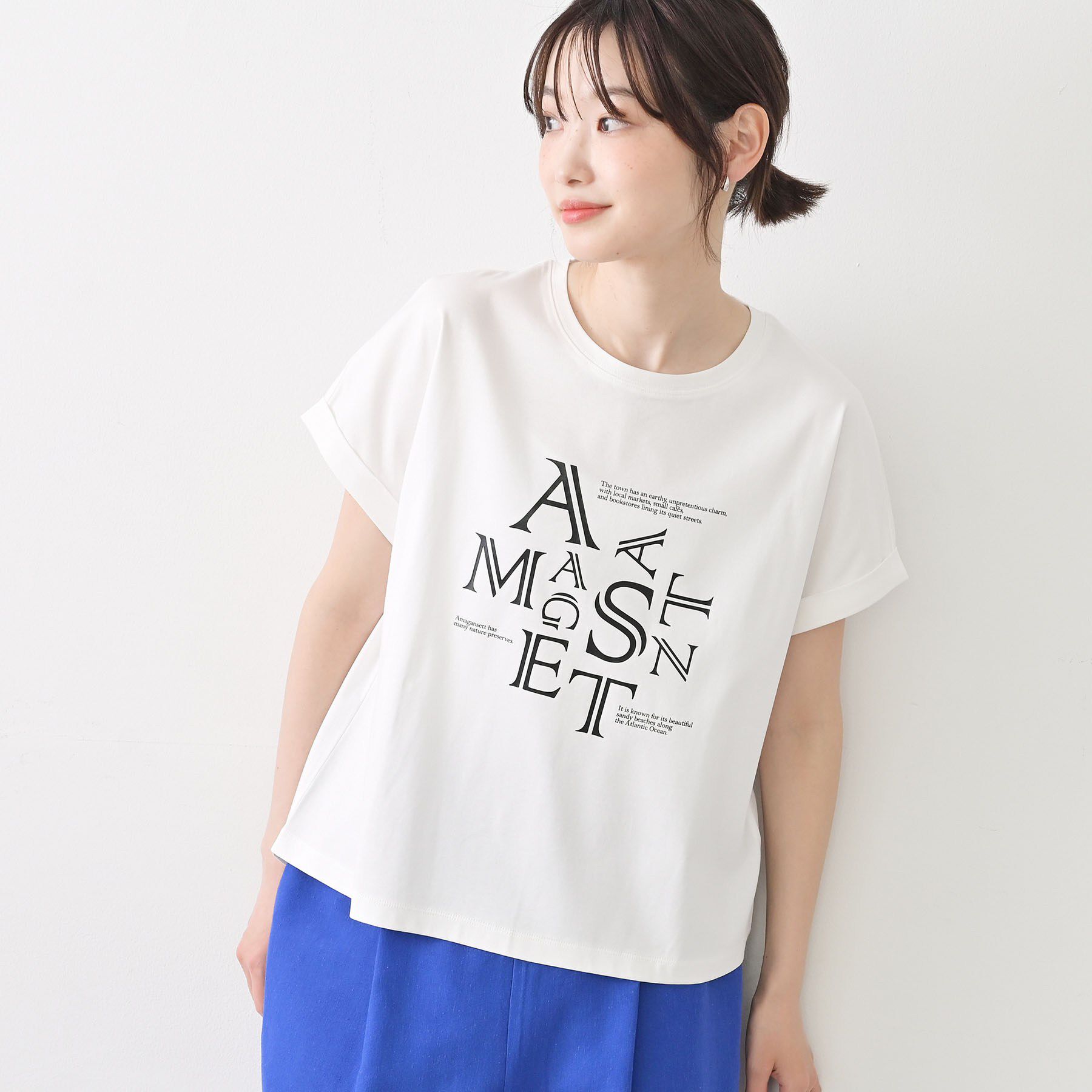 Dessin「【洗える】美光沢カットソーロゴTシャツ」|Tシャツ・カットソー|