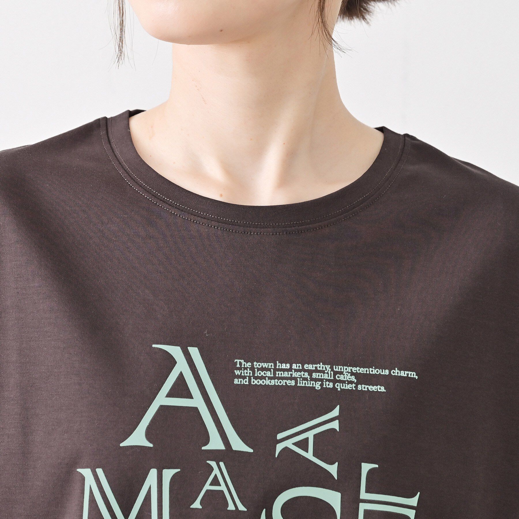 Dessin「【洗える】美光沢カットソーロゴTシャツ」|Tシャツ・カットソー|