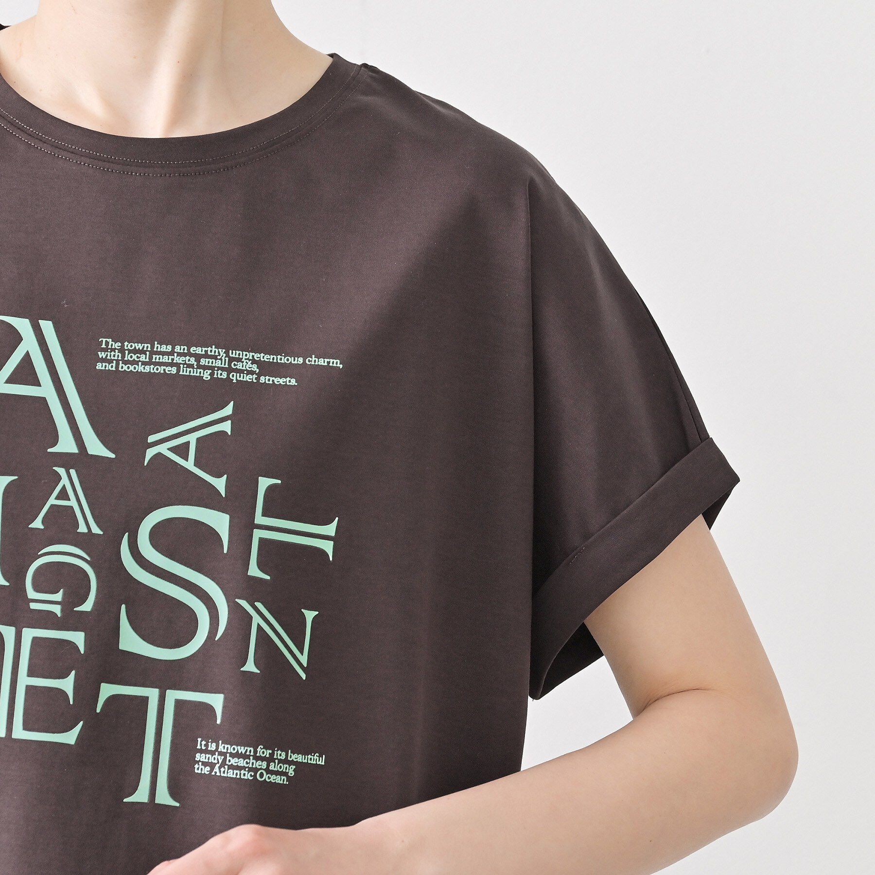 Dessin「【洗える】美光沢カットソーロゴTシャツ」|Tシャツ・カットソー|