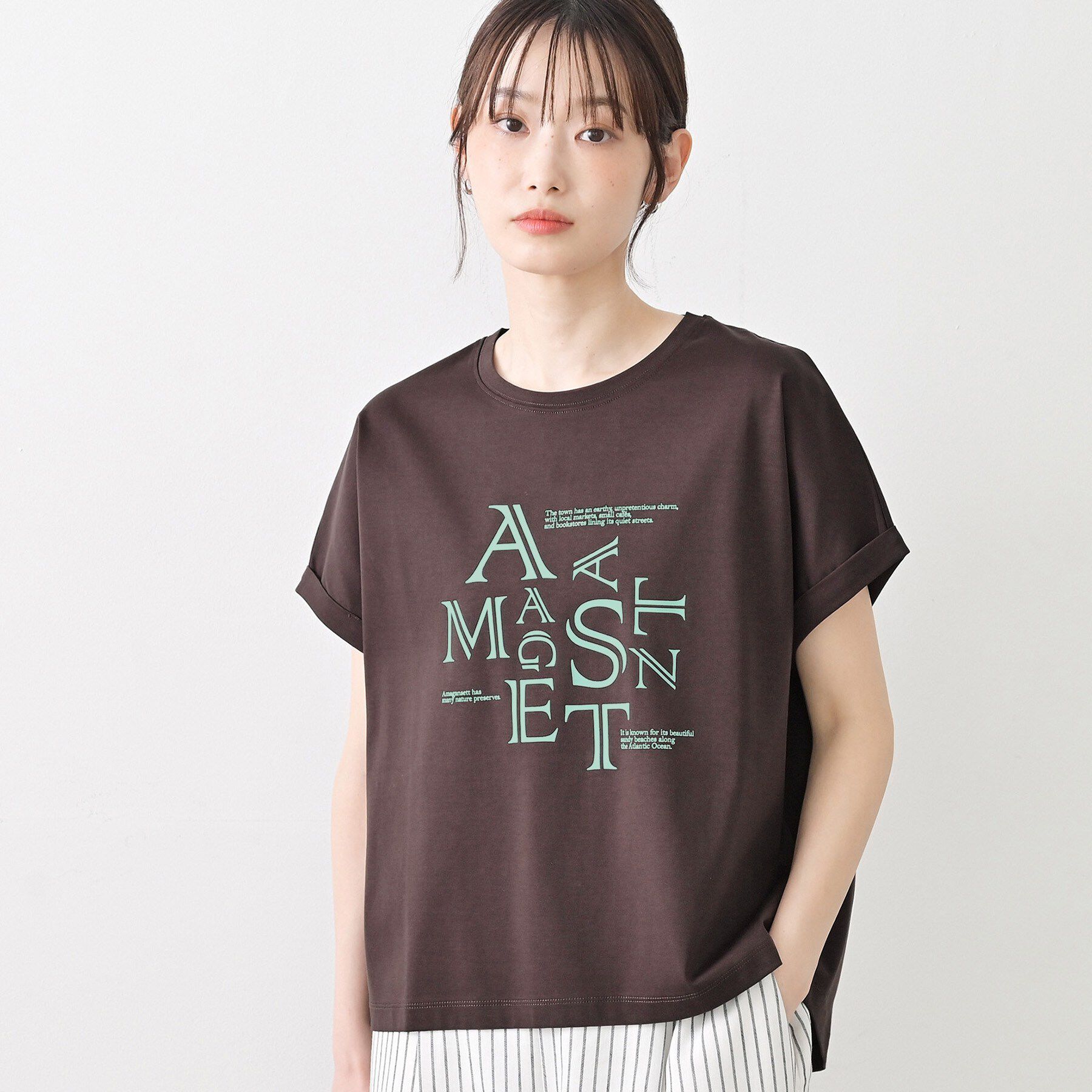 Dessin「【洗える】美光沢カットソーロゴTシャツ」|Tシャツ・カットソー|