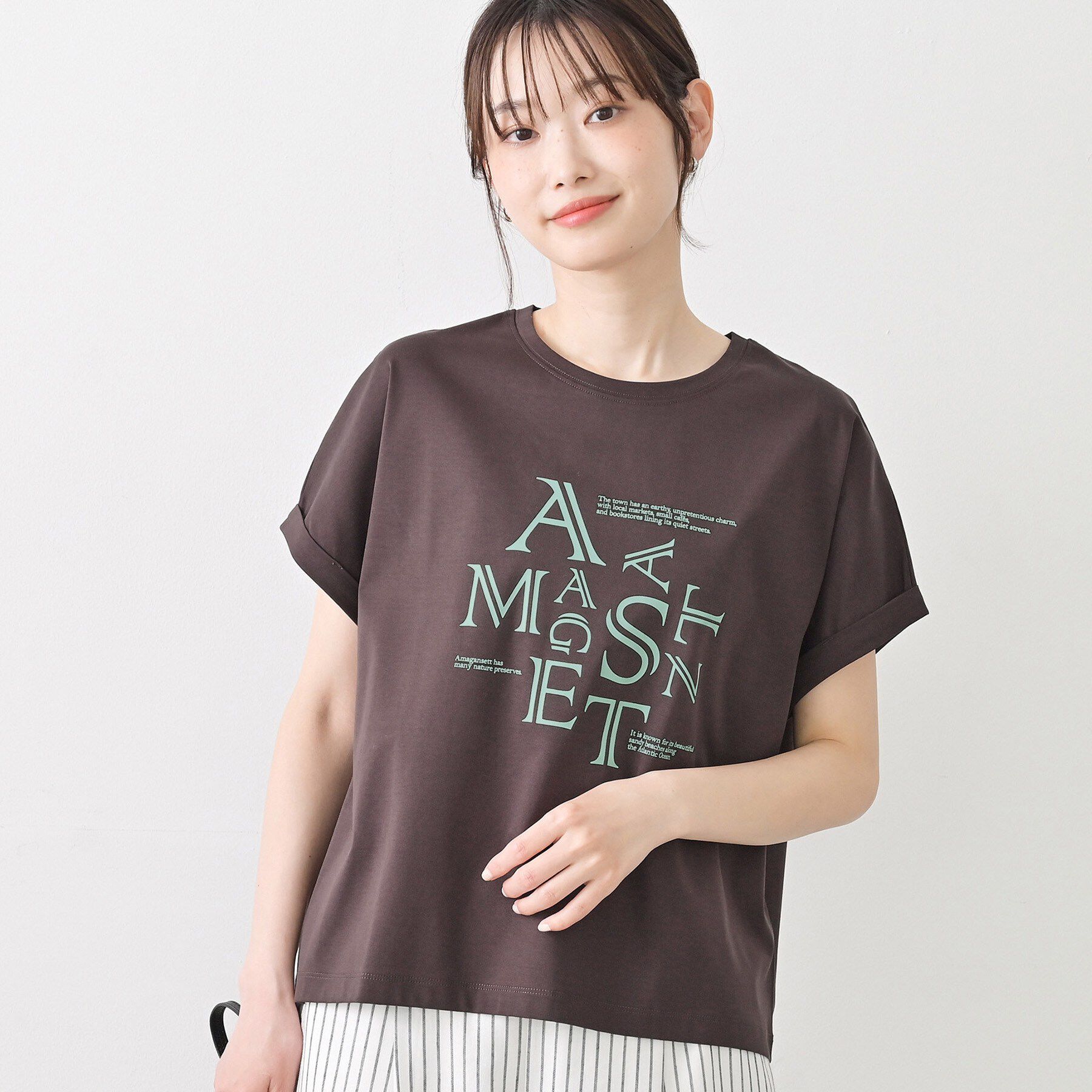 Dessin「【洗える】美光沢カットソーロゴTシャツ」|Tシャツ・カットソー|