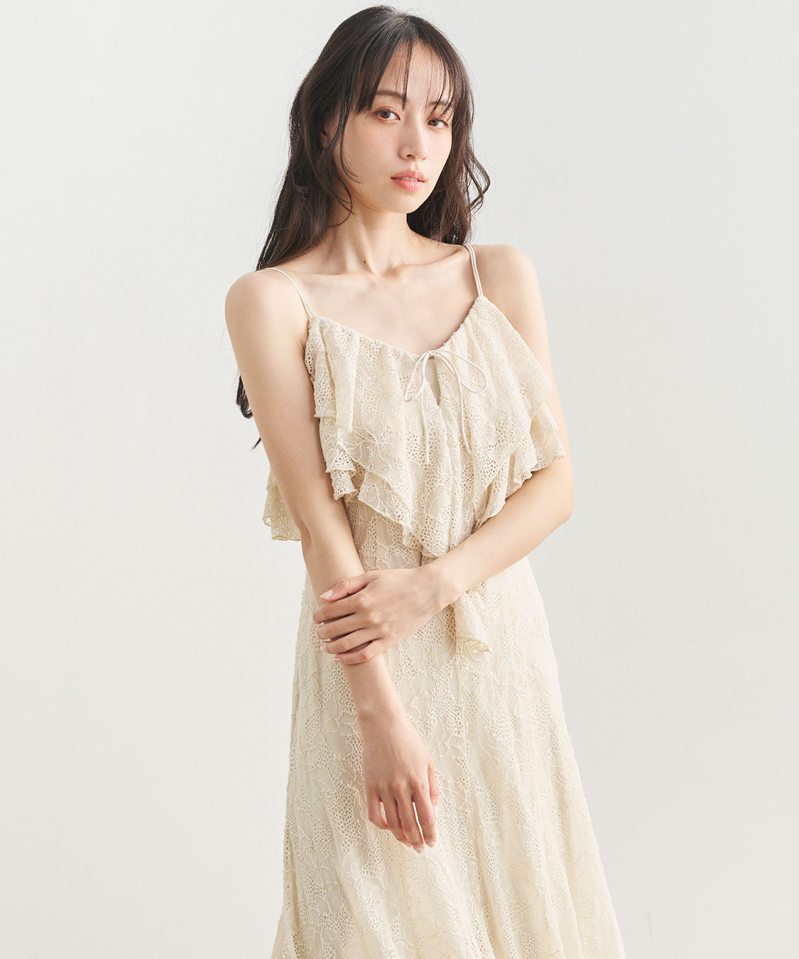 COCO DEAL「レースラッフルキャミワンピース」|ワンピース|
