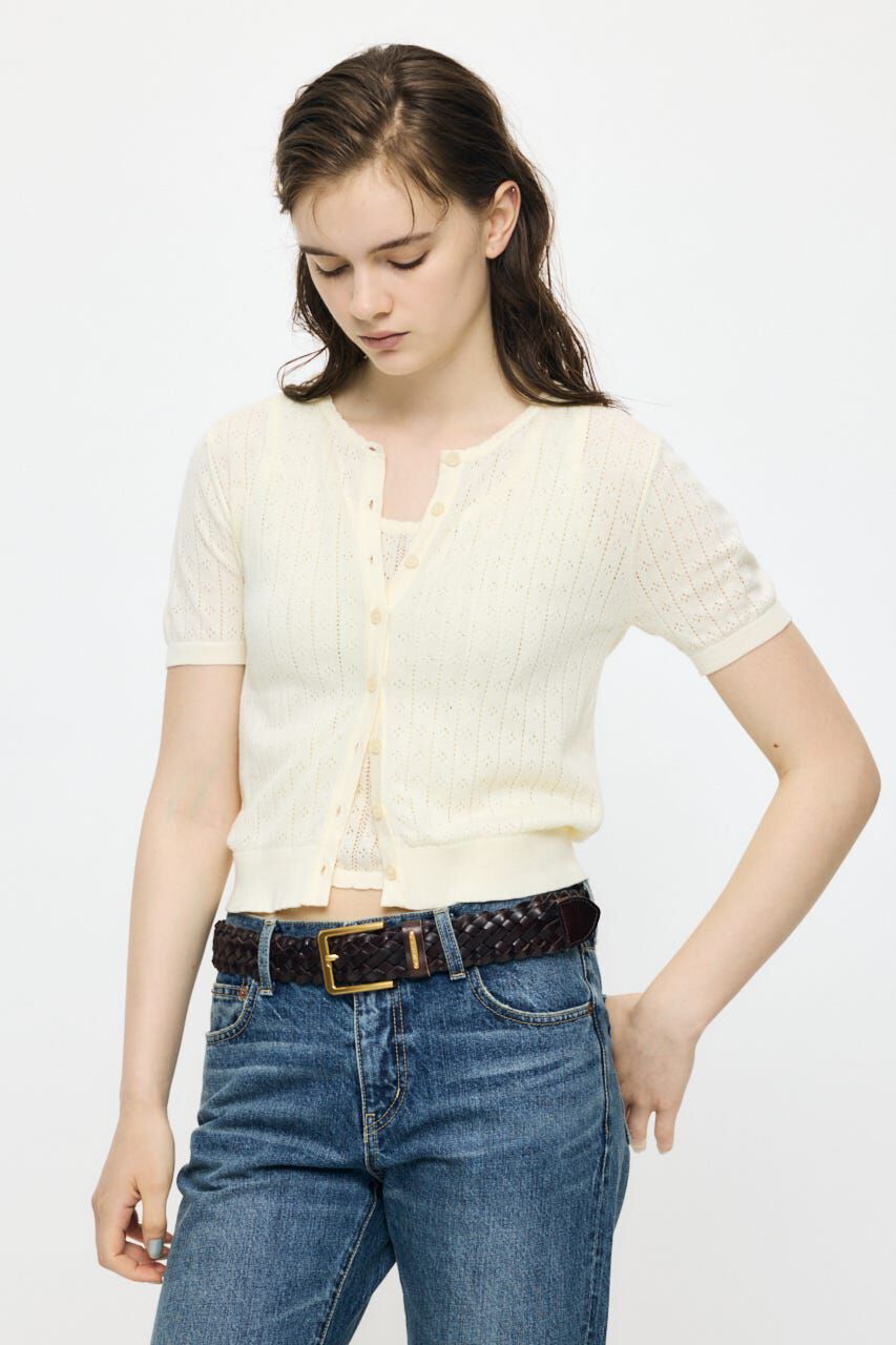 MOUSSY「EYELET KNIT カーディガン」|ニット・セーター|