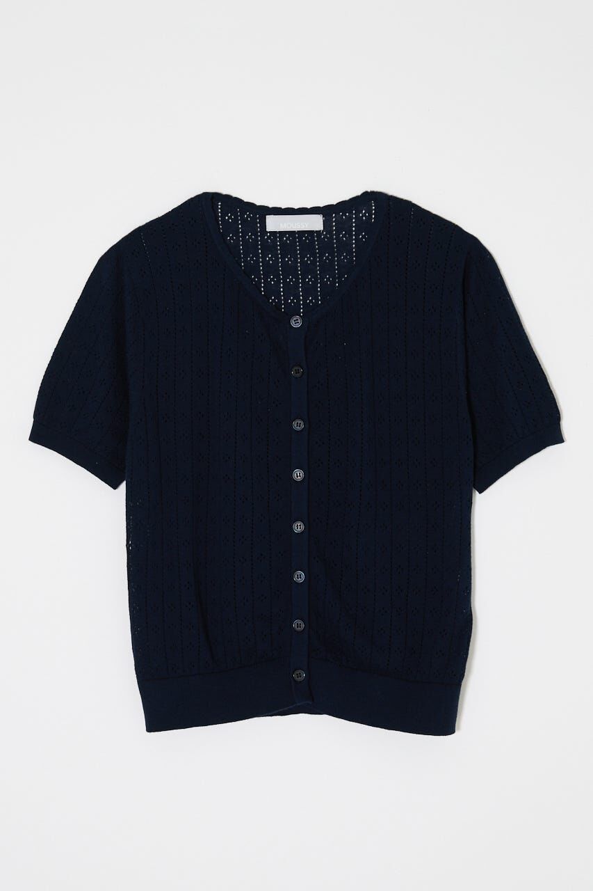 MOUSSY「EYELET KNIT カーディガン」|ニット・セーター|NVY