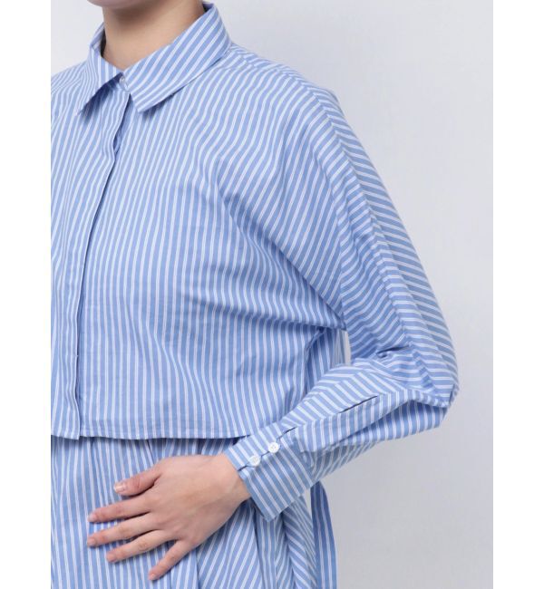CALNAMUR「シャツ&times;シャーリングミニワンピースセット」|ワンピース|