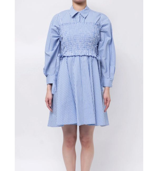 CALNAMUR「シャツ&times;シャーリングミニワンピースセット」|ワンピース|
