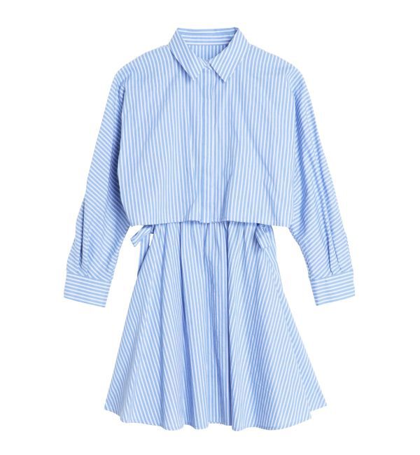 CALNAMUR「シャツ&times;シャーリングミニワンピースセット」|ワンピース|