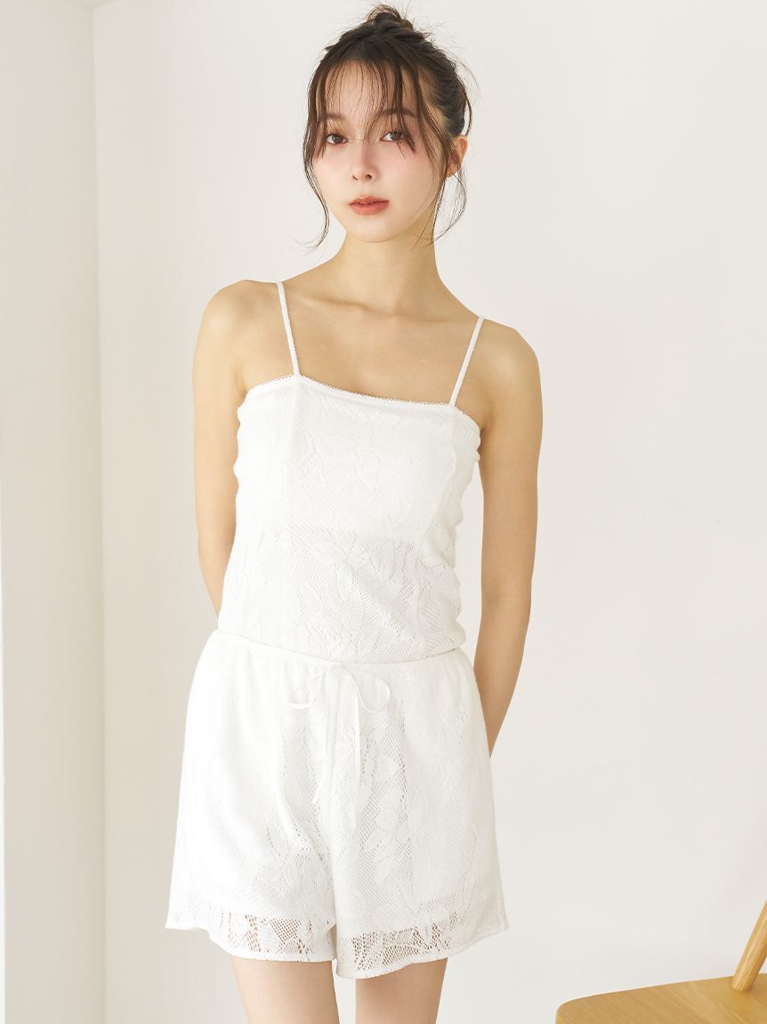 SNIDEL HOME「カーテンレースキャミソール」|ルームウェア|WHT