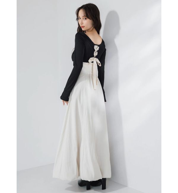 dazzlin「カットドッキングタックバルーンワンピース」|ワンピース|ブラック