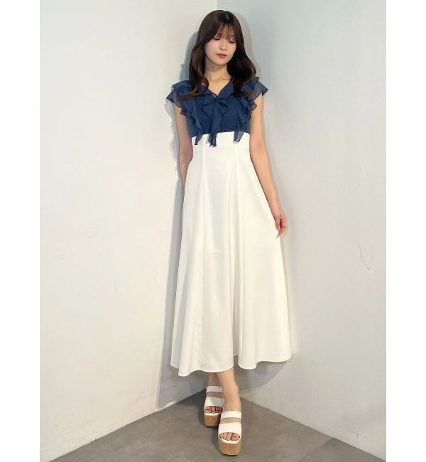 MERCURYDUO「2WAYラッフルブラウスドッキングワンピース」|ワンピース|