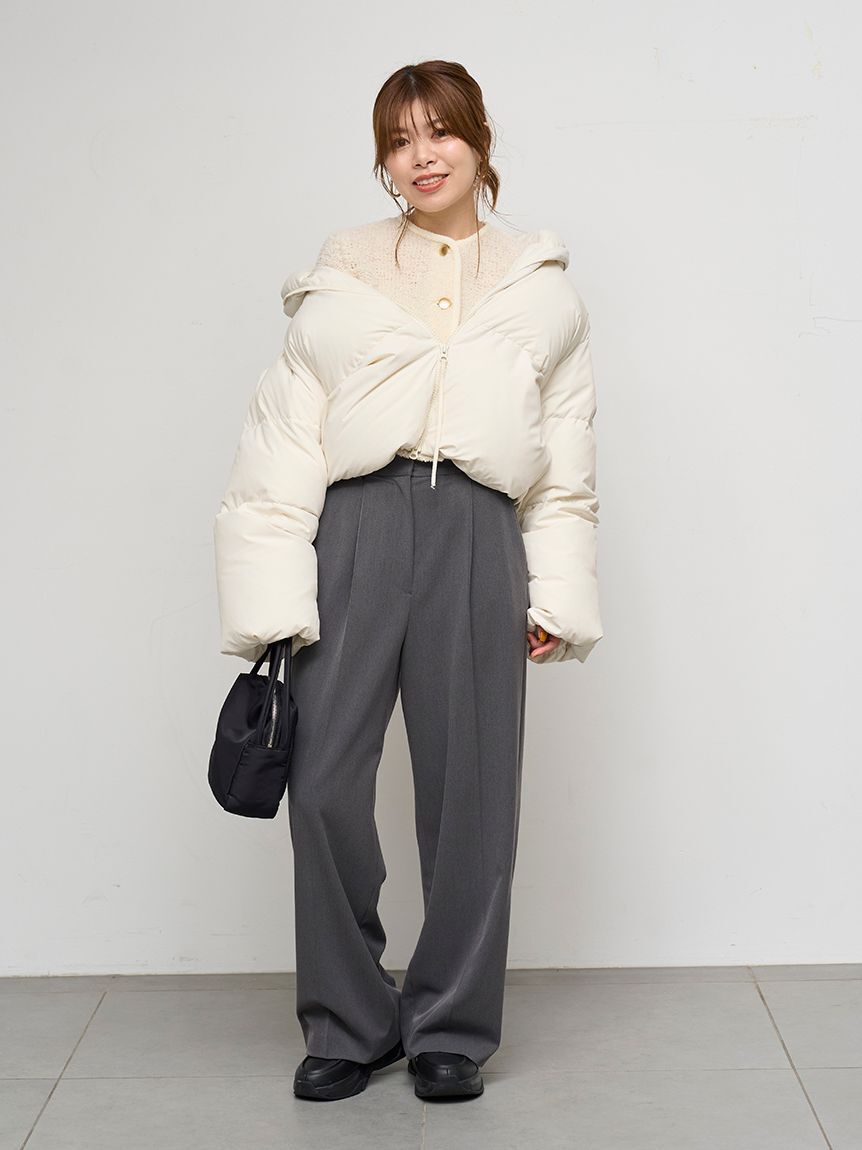 emmi atelier「【セットアップ対応】ワイドレッグタックパンツ」|チノ|