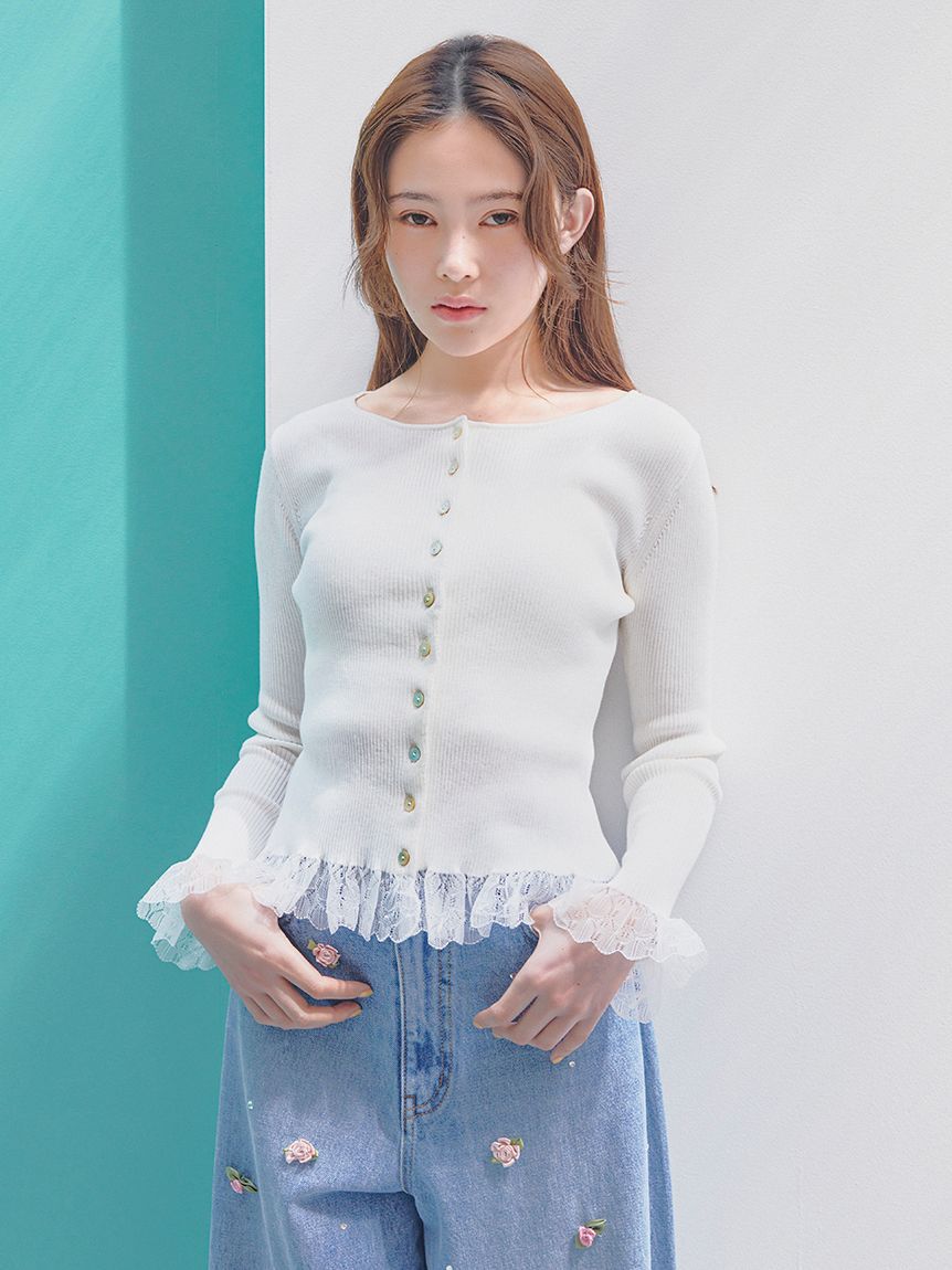 FURFUR「【UVカット】トリミングリブカーディガン【WEB限定カラー】」|カーディガン|WHT