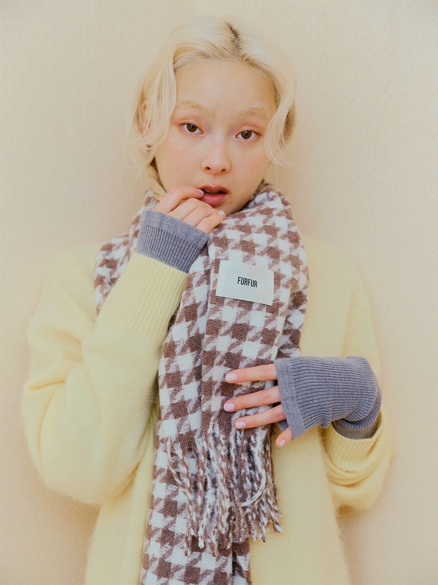 FURFUR「ウールミンクロゴ刺繍クルーネックニット」|ニット・セーター|