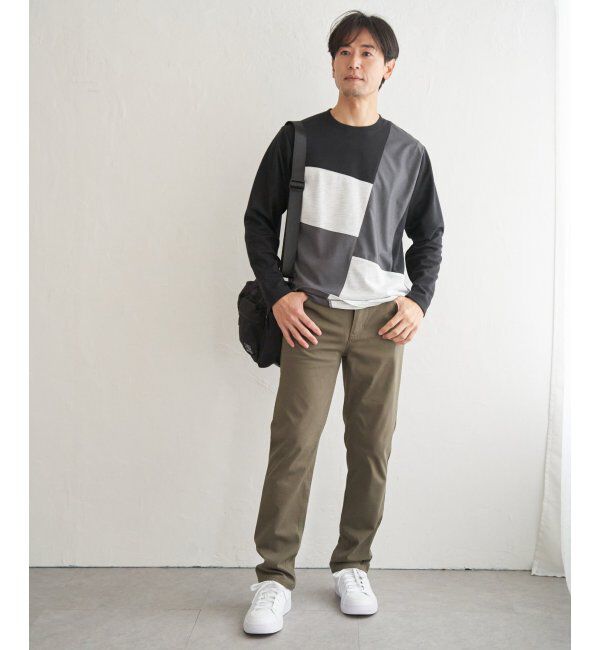ikka「ブロックスポンチ切り替えロンT」|Tシャツ・カットソー|
