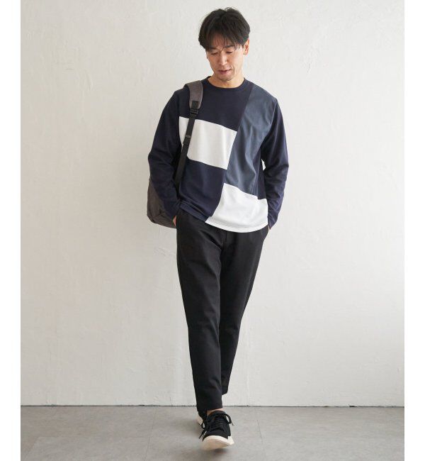 ikka「ブロックスポンチ切り替えロンT」|Tシャツ・カットソー|