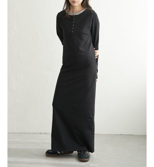 VENCE share style「レイヤードヘンリーネックロングワンピース」|ワンピース|