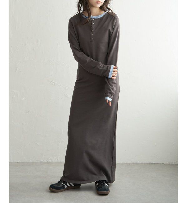 VENCE share style「レイヤードヘンリーネックロングワンピース」|ワンピース|