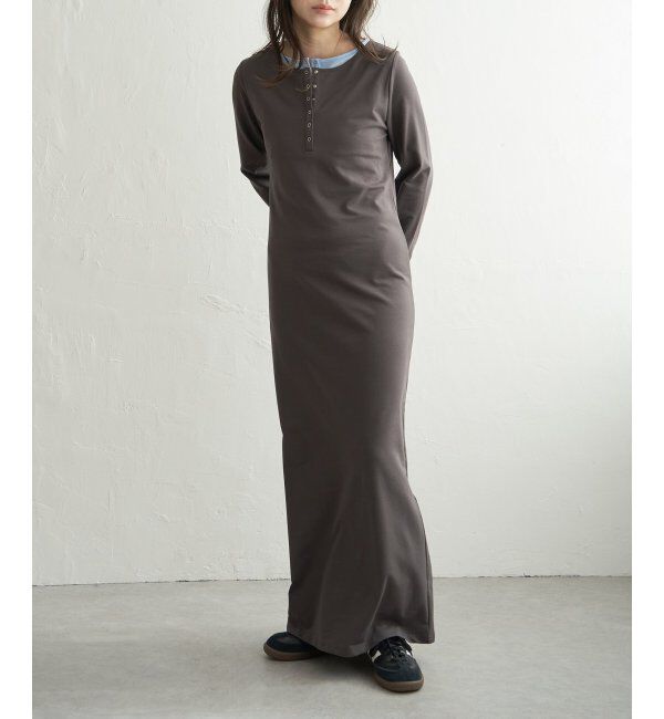 VENCE share style「レイヤードヘンリーネックロングワンピース」|ワンピース|