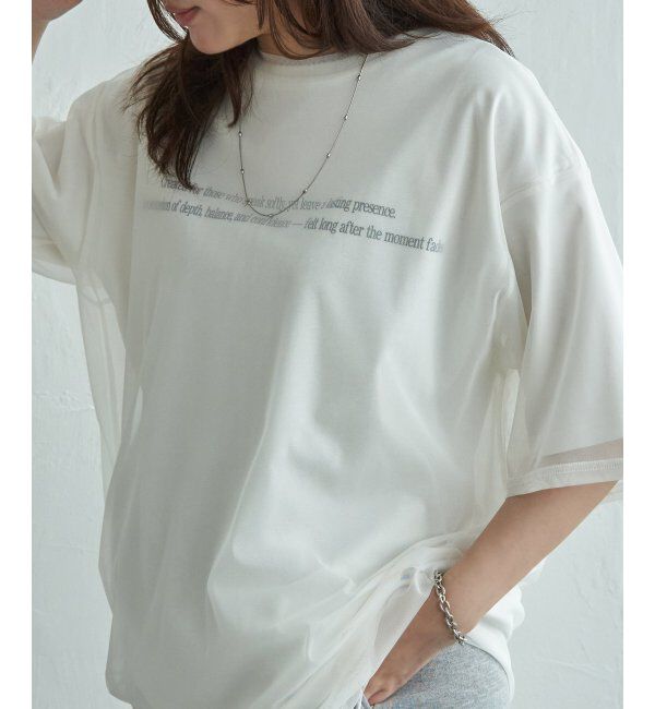 VENCE share style「【2点セット】Tシャツ&times;チュールトップス」|Tシャツ・カットソー|