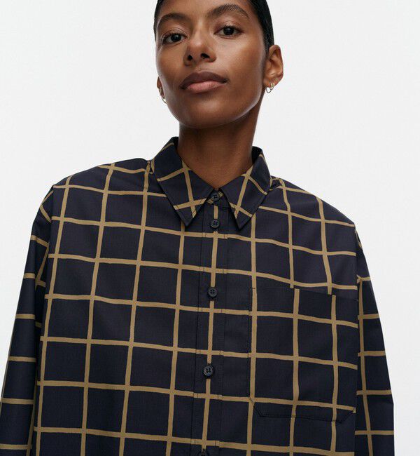 Marimekko「Tahdella Iso Ruutu シャツ」|シャツ・ブラウス|