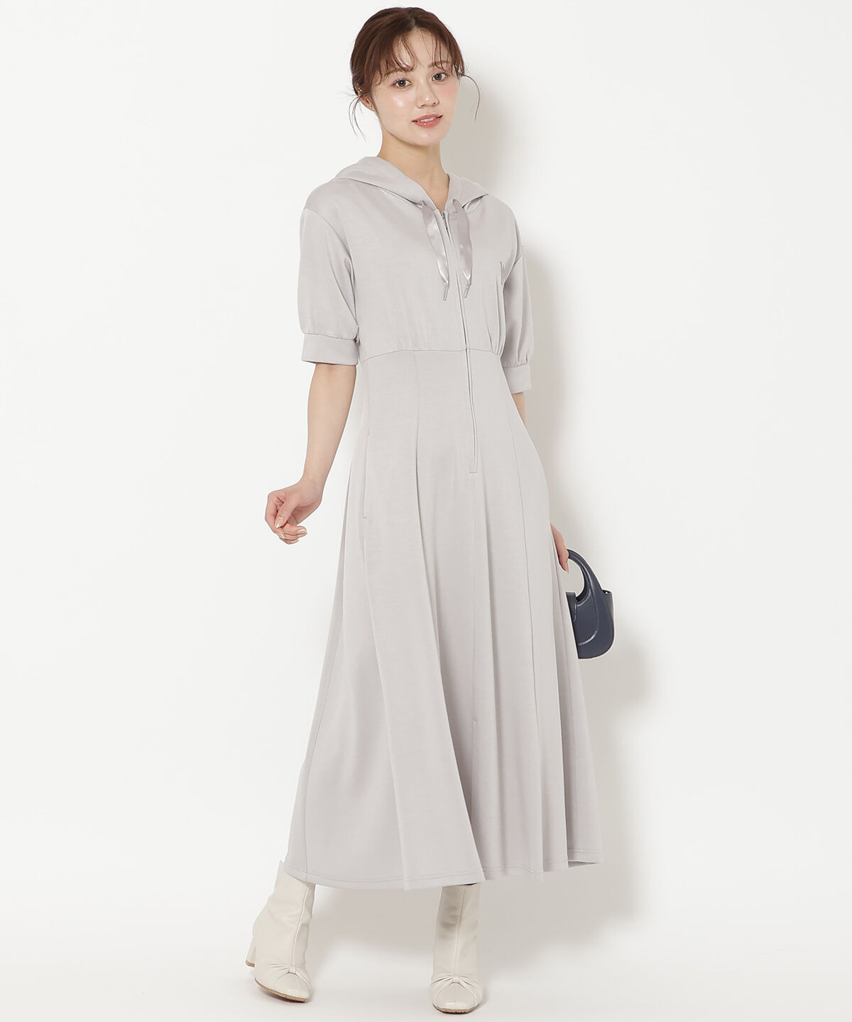 WILLSELECTION「フロントスリットパーカーワンピース」|ワンピース|サックス