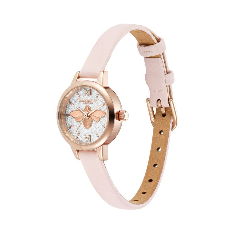 OLIVIA BURTON 「〈OLIVIA BURTON(ｵﾘﾋﾞｱﾊﾞｰﾄﾝ)〉ｼｸﾞﾈﾁｬｰ ﾐﾆﾗｯｷｰﾋﾞｰ ｼﾙﾊﾞｰﾎﾜｲﾄ ﾗｲﾄﾌﾞﾗｯｼｭﾚｻﾞｰ」|腕時計|