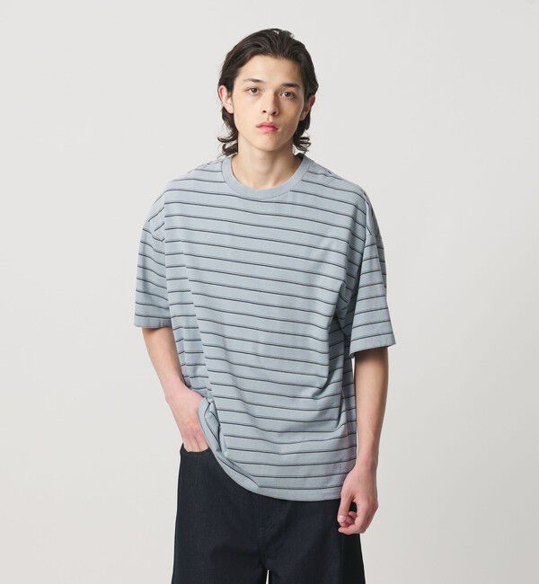 MONKEY TIME「ウォッシュド ボーダー Tシャツ」|Tシャツ・カットソー|TURQUOISE