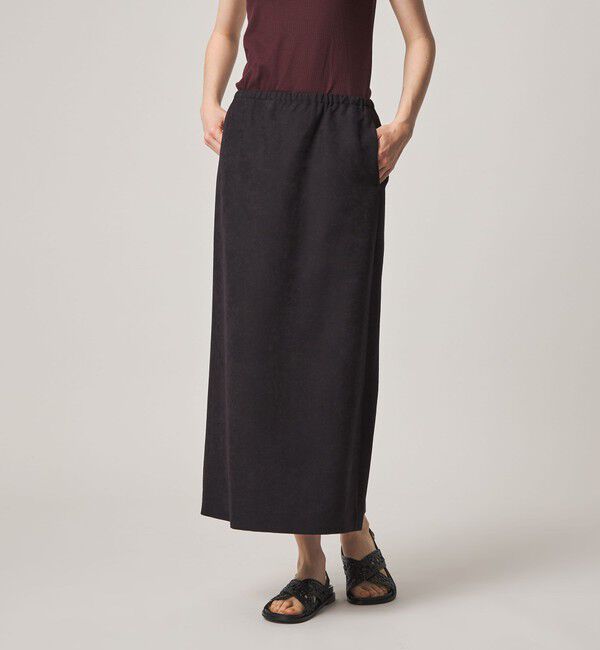 STEVEN ALAN「＜Steven Alan＞スエードライク ロング スカート」|スカート|BLACK