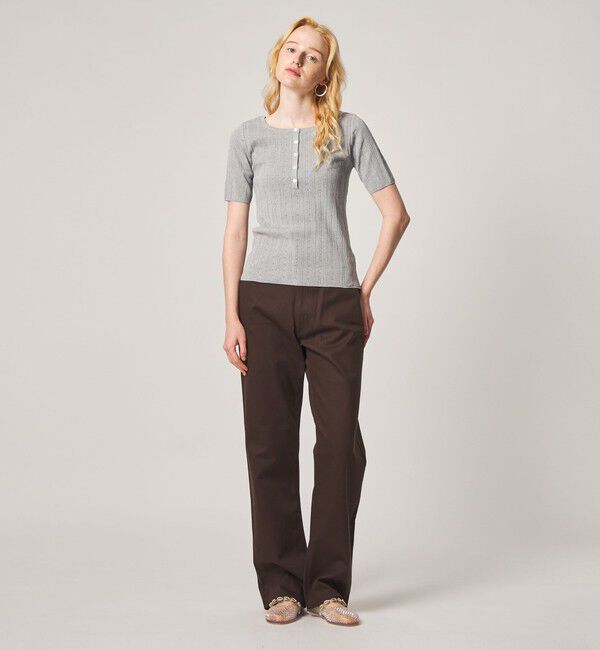 STEVEN ALAN「＜Steven Alan＞アイレット リブ ヘンリーネック プルオーバー」|ニット・セーター|