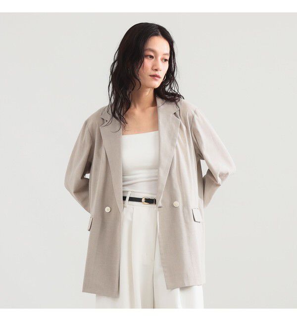 Demi-Luxe BEAMS 「ポリエステル レーヨン 2ボタン ジャケット」|ダッフルコート|BEIGE