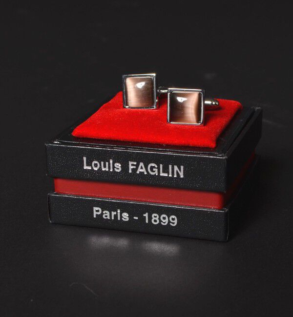 SHIPS「LOUIS FAGLIN: スクエア カフスリンクス」|ネクタイピン・カフスボタン|キャメル