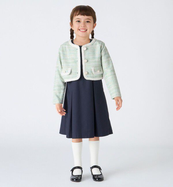 SHIPS Colors 「SHIPS Colors: 110～130cm / オケージョン ツイードライク ジャケット」|ノーカラージャケット|