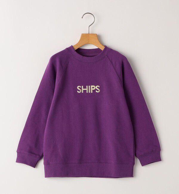 SHIPS KIDS「SHIPS KIDS:140～160cm / 刺繍 ロゴ ラグラン スウェット」|スウェット・ジャージ|パープル