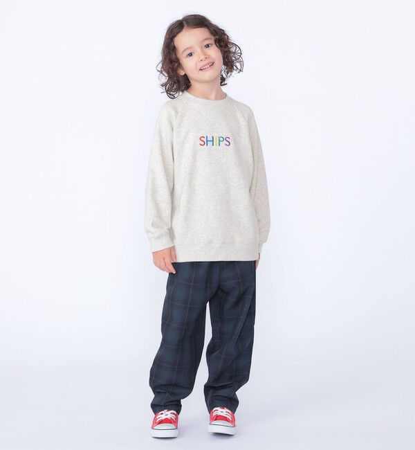 SHIPS KIDS「SHIPS KIDS:100～130cm / 刺繍 ロゴ ラグラン スウェット」|スウェット・ジャージ|
