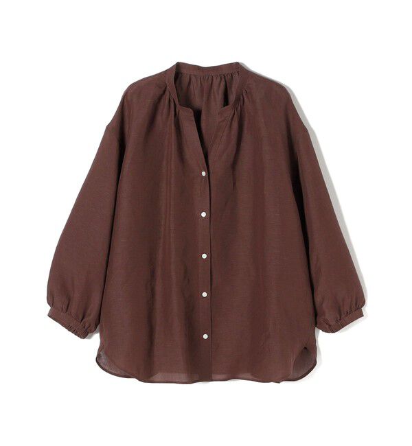 SHIPS for women「【実力派ベーシック】〈手洗い可能〉IMPERIAL LINEN 混 バンドカラー スキッパー シャツ」|シャツ・ブラウス|