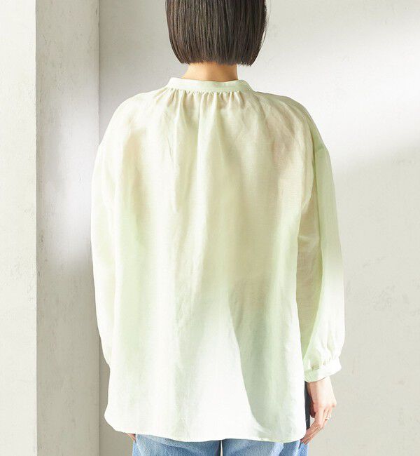SHIPS for women「【実力派ベーシック】〈手洗い可能〉IMPERIAL LINEN 混 バンドカラー スキッパー シャツ」|シャツ・ブラウス|