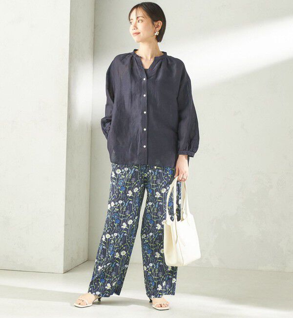 SHIPS for women「【実力派ベーシック】〈手洗い可能〉IMPERIAL LINEN 混 バンドカラー スキッパー シャツ」|シャツ・ブラウス|