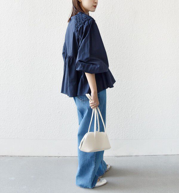 SHIPS for women「【WEB限定】〈手洗い可能〉ショルダー 刺繍 タック ブラウス」|シャツ・ブラウス|