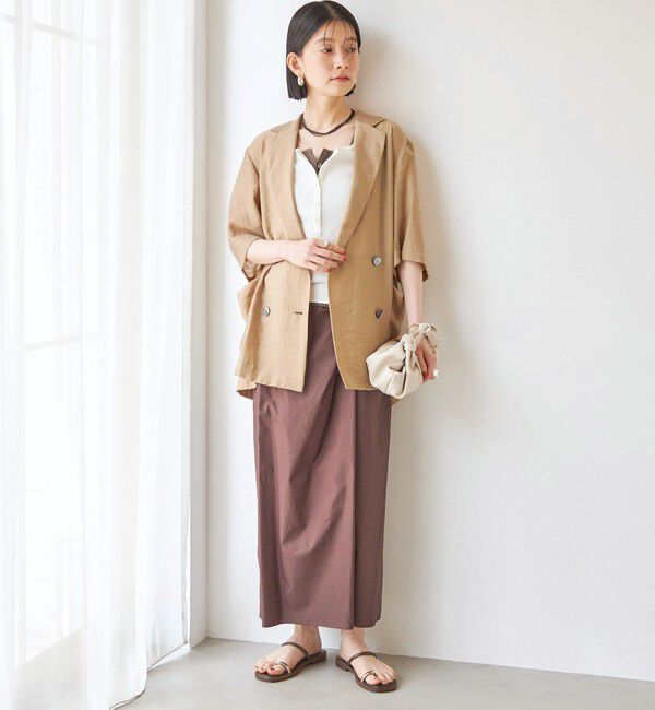 SHIPS for women「【実力派ベーシック】〈手洗い可能〉シルク混 シアー 羽織 半袖 ジャケット」|テーラードジャケット|