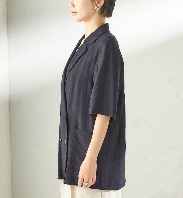 SHIPS for women「【実力派ベーシック】〈手洗い可能〉シルク混 シアー 羽織 半袖 ジャケット」|テーラードジャケット|