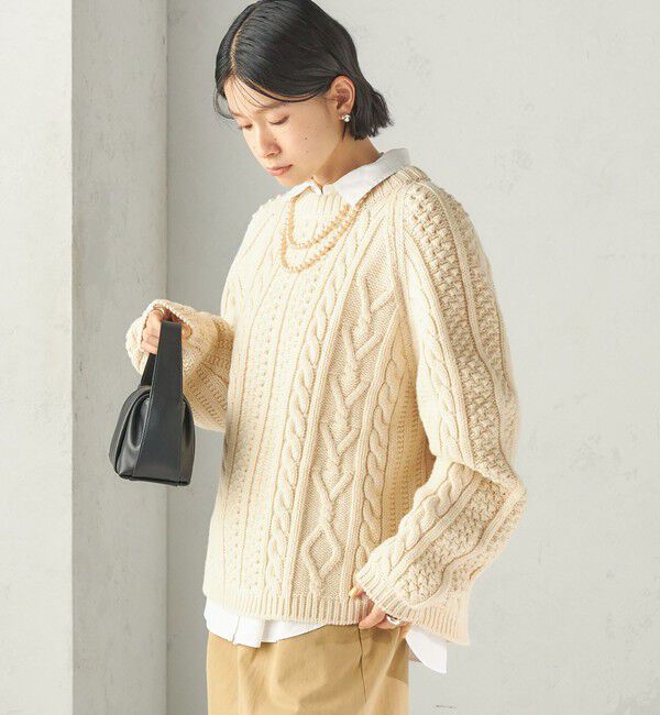 SHIPS for women「《予約》SHIPS NINE CASE:〈洗濯機可能〉アラン ニット プルオーバー」|ニット・セーター|