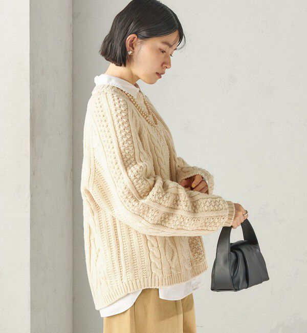 SHIPS for women「《予約》SHIPS NINE CASE:〈洗濯機可能〉アラン ニット プルオーバー」|ニット・セーター|