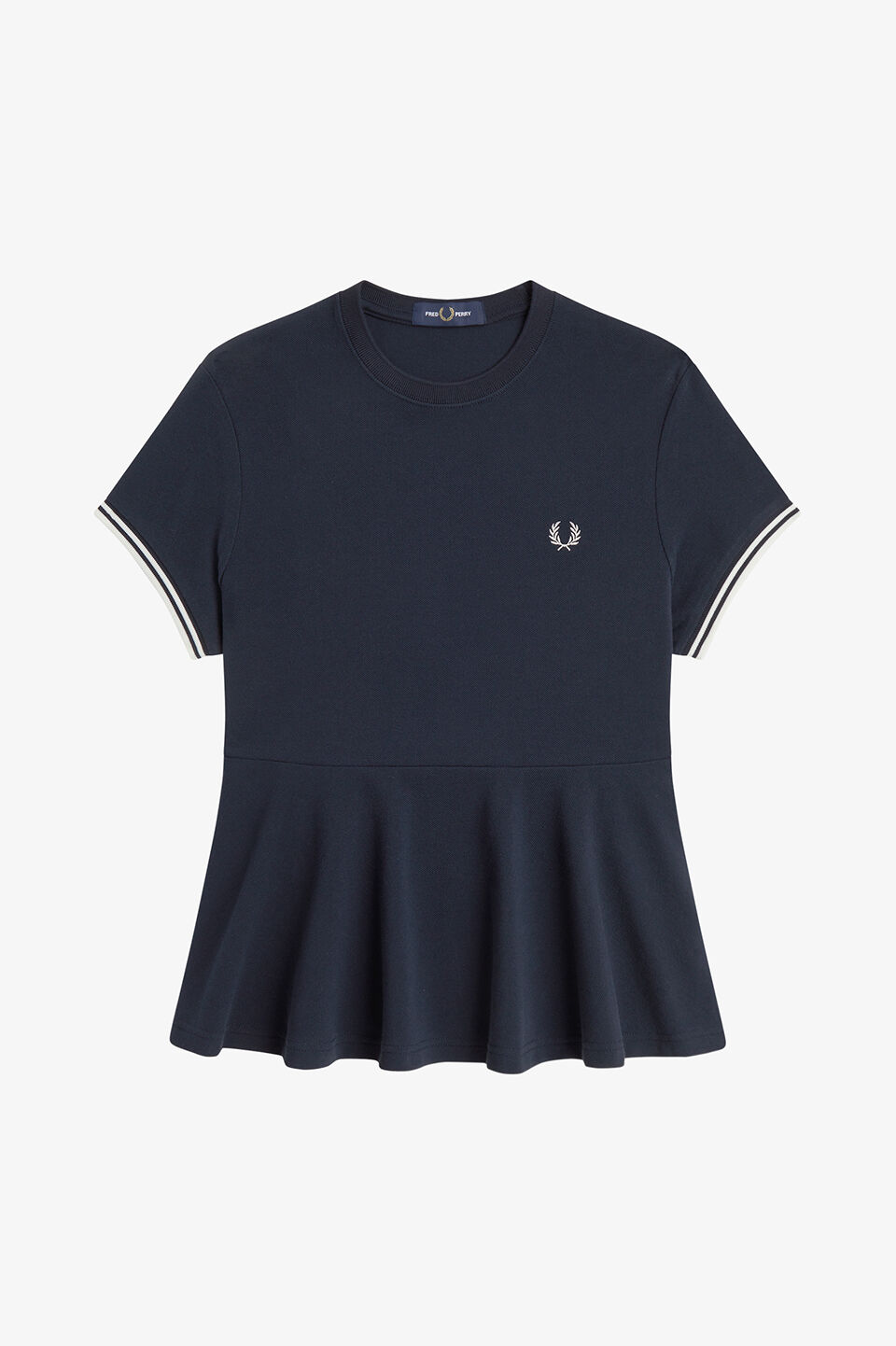 FRED PERRY 「Peplum Pique T-Shirt／ペプラム鹿の子Tシャツ」|Tシャツ・カットソー|