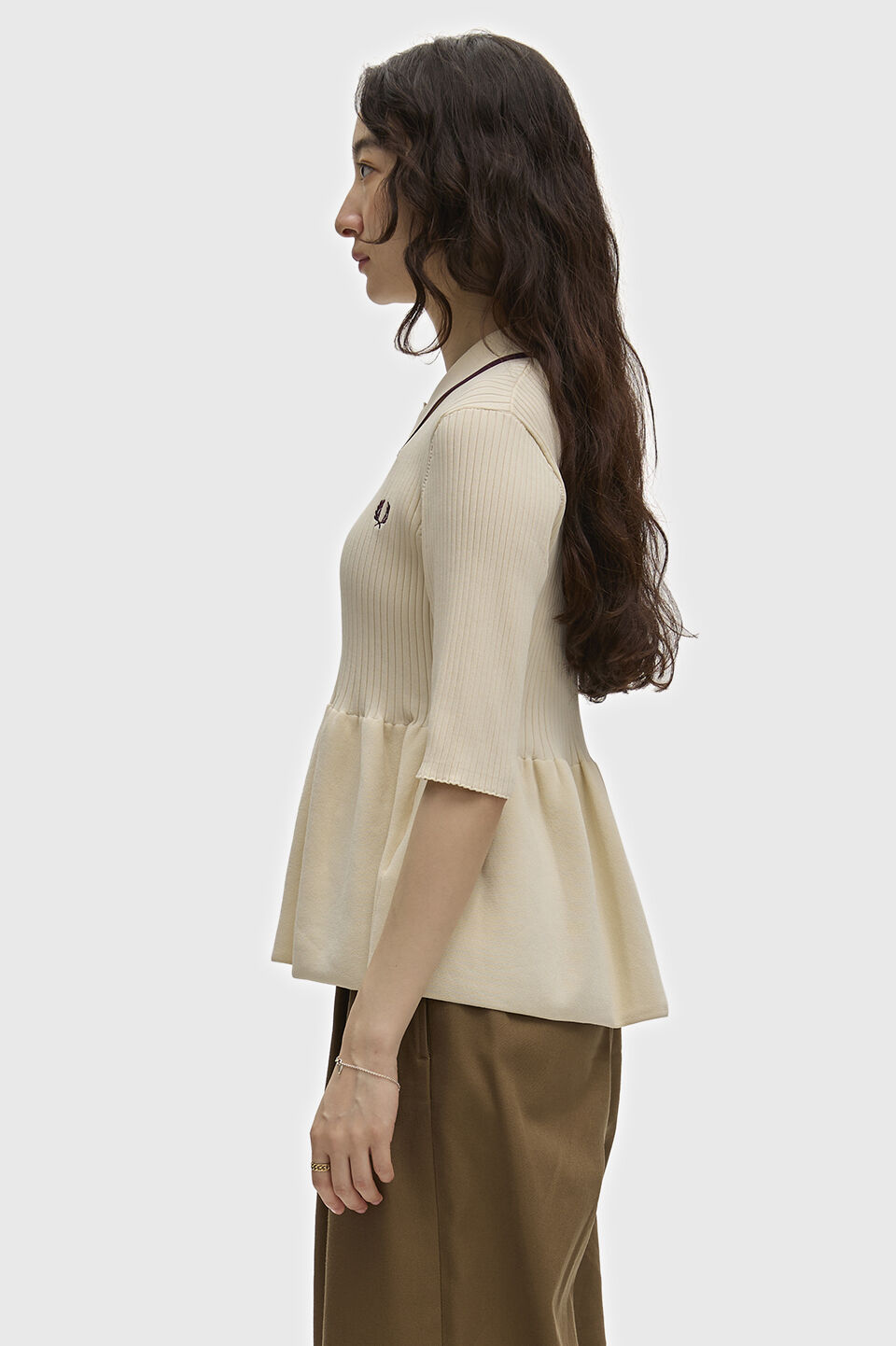 FRED PERRY 「FRED PERRY／Peplum Knitted Shirt／ペプラムニットポロシャツ」|ポロシャツ|