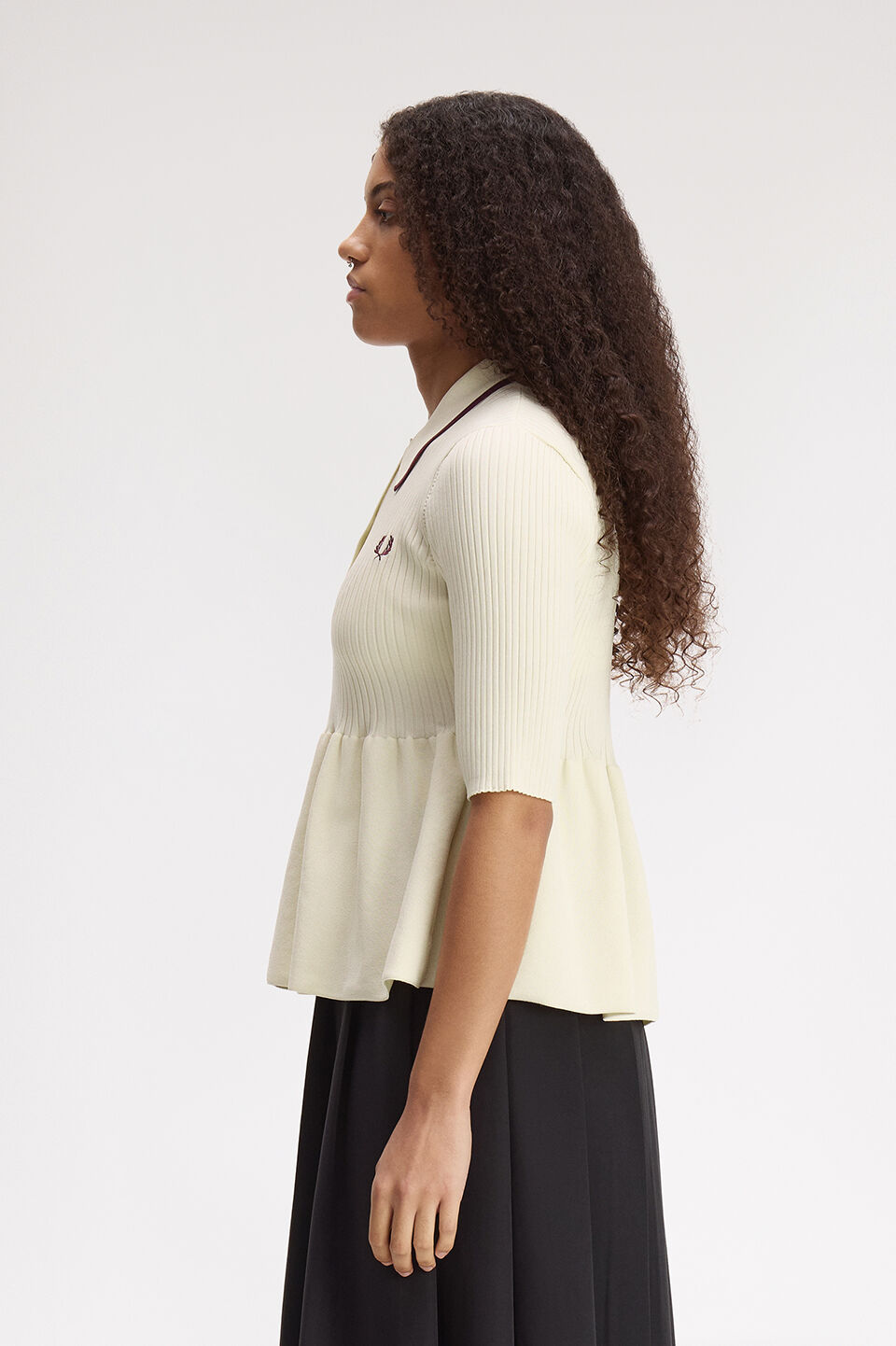 FRED PERRY 「FRED PERRY／Peplum Knitted Shirt／ペプラムニットポロシャツ」|ポロシャツ|