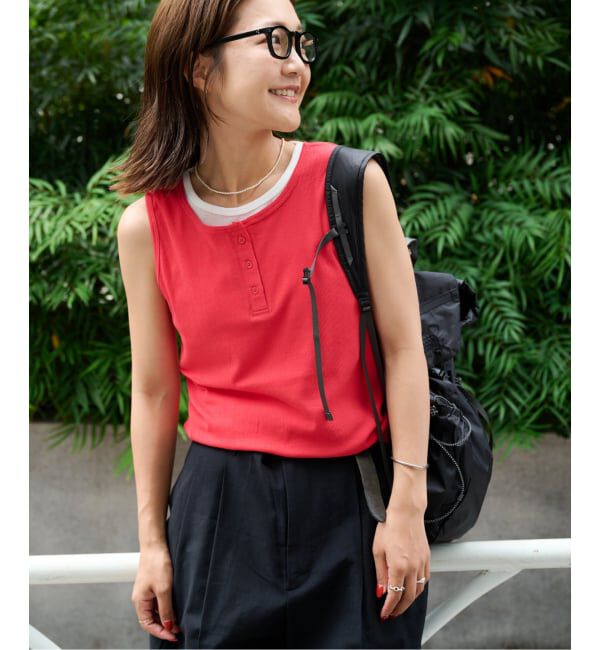 OUTDOOR PRODUCTS Usual Things「レイヤードライクノースリTEE」|Tシャツ・カットソー|レッド