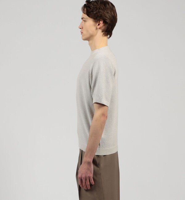 TOMORROWLAND MENS「TOMORROWLAND tricot コットンリネン モスステッチ柄クルーネック半袖ニット」|ニット・セーター|