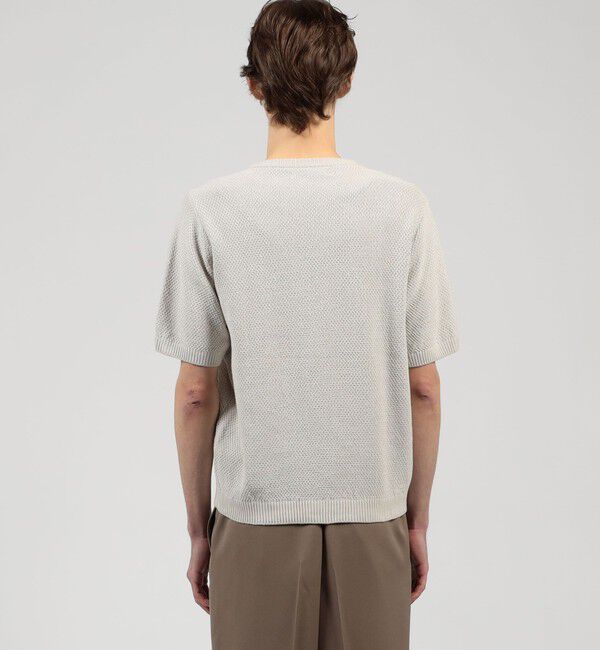 TOMORROWLAND MENS「TOMORROWLAND tricot コットンリネン モスステッチ柄クルーネック半袖ニット」|ニット・セーター|